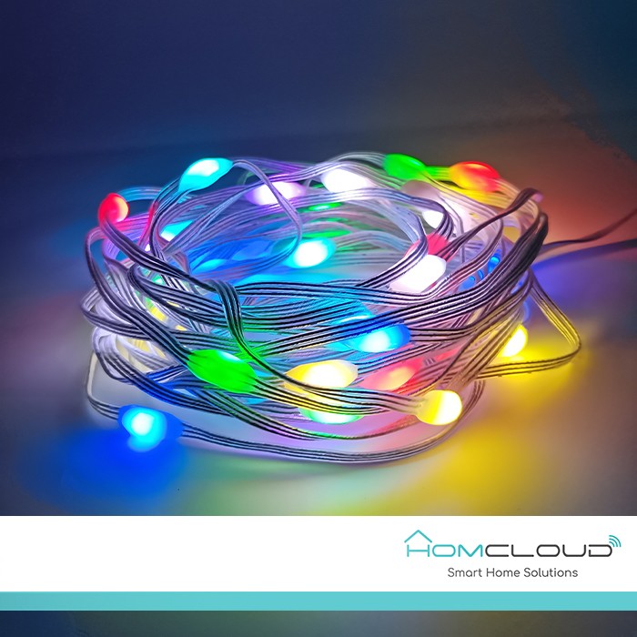 Corda in PVC di Luci Decorative Smart RGB-IC OUTDOOR Wi-Fi + Bluetooth 10M IP65