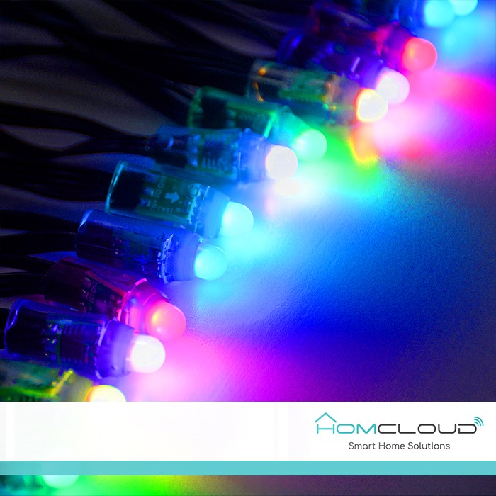Stringa di Luci decorative a Led Smart OUTDOOR RGB-IC Wi-Fi+Bluetooth 10M IP65