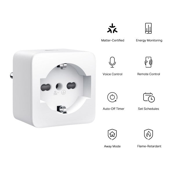 Presa Smart Wi-Fi TP15 con monitorag.consumi-Certific.MATTER