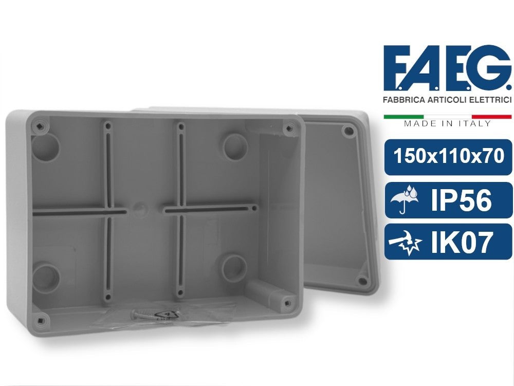 Scatola Di Derivazione Stagna IP56 Con Pareti Lisce 150x110x70