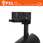 FSL Proiettore a Binario Trifase Nero CCT 3white 3000-4000-6500k 30W 3500lm 36°