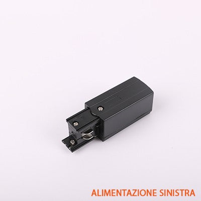 FSL Testata di Alimentazione Sinistra Per Binario Trifase Colore Nero