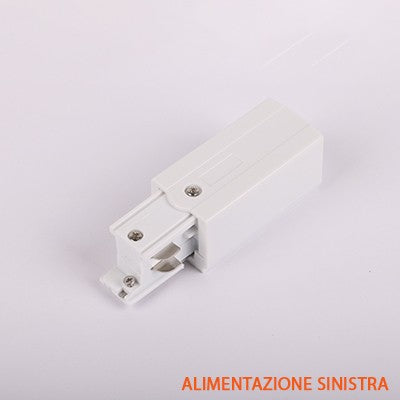 FSL Testata di Alimentazione Sinistra per Binario Trifase Colore Bianco