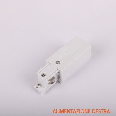 FSL Testata di Alimentazione Destra Per Binario Trifase Colore Bianco