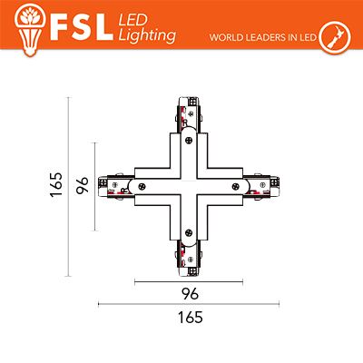 FSL Connettore Forma X Per Binario Trifase Colore Bianco