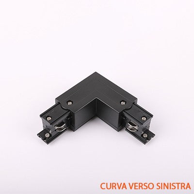 FSL Connettore Forma L Sinistra per Binario Trifase Colore Nero