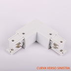 FSL Connettore Forma L Sinistra per Binario Trifase Colore Bianco