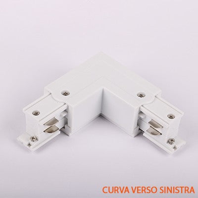 FSL Connettore Forma L Sinistra per Binario Trifase Colore Bianco
