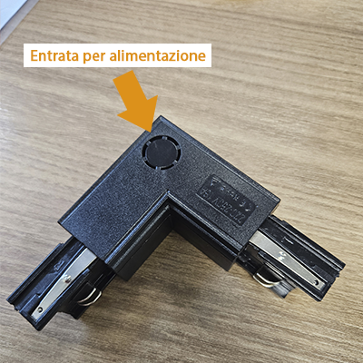 FSL Connettore Forma L Sinistra per Binario Trifase Colore Bianco