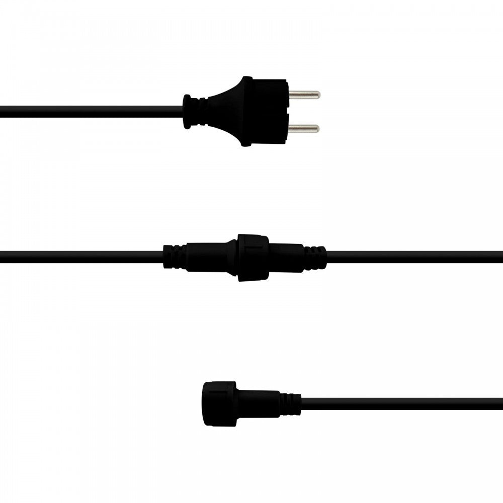 Catenaria di Luci Da Esterno 22 Metri Con 28 Portalampada E27 Nera