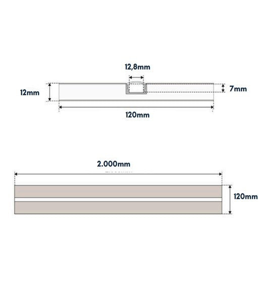 Taglio di Luce Led Ignifugo Con Profilo Integrato Nel Cartongesso 2 Metri