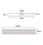 Kit 7 Pezzi Taglio di Luce Idrorepellente Integrati Nel Cartongesso 2 mt x 12 cm