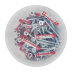 Barattolo 100 Tasselli Multiuso 6 mm DUOFIX a Due Componenti Viti Zincate TSP CROCE