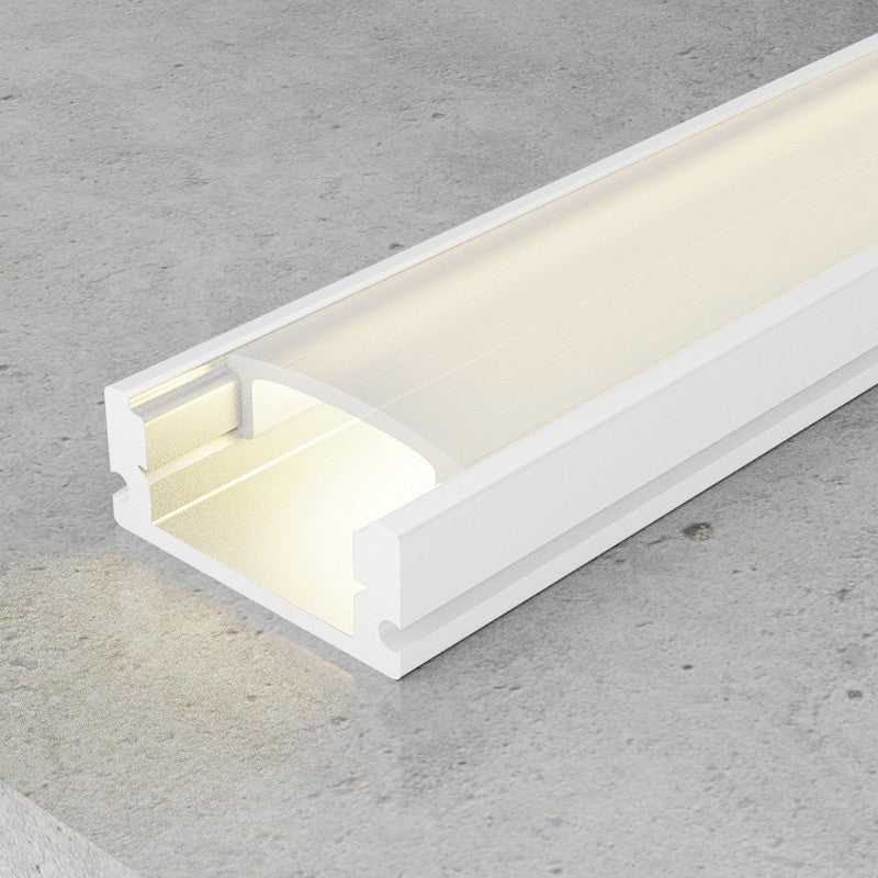 Profilo in Alluminio 2 Metri per Striscia Led Bianco Kit Completo
