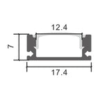 Profilo in Alluminio 2 Metri per Striscia Led Nero Kit Completo