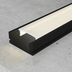 Profilo in Alluminio 2 Metri per Striscia Led Nero Kit Completo