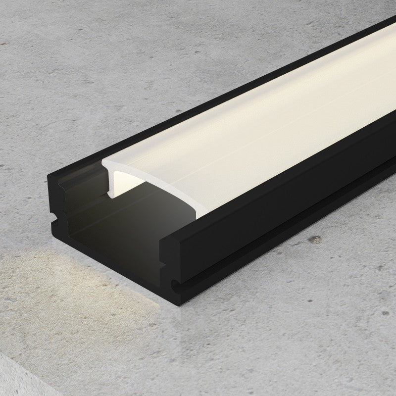 Profilo in Alluminio 2 Metri per Striscia Led Nero Kit Completo