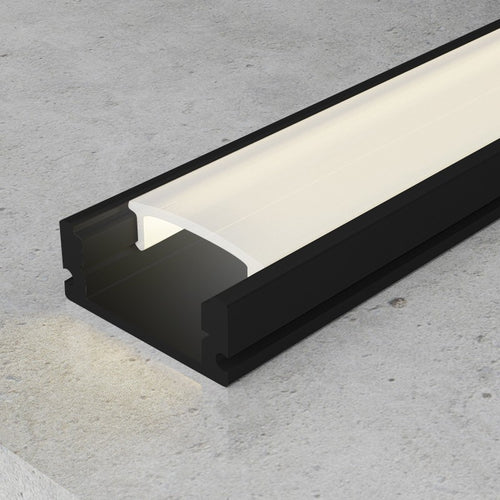 Profilo in Alluminio 2 Metri per Striscia Led Nero Kit Completo