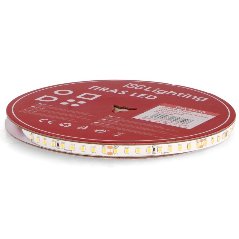 Striscia Led 10W/MT 24V Smd High Lumen IP20 2300LM/MT 10 Metri 2300K