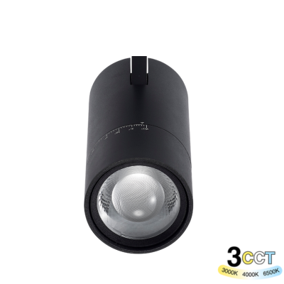 Proiettore LED a Binario Nero Trifase Zoomabile 3 in 1 CCT 3000-4000-6500K
