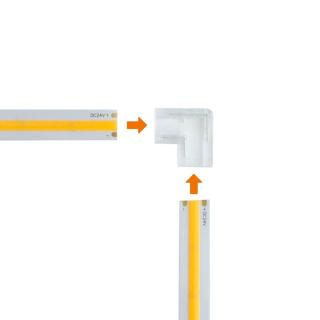 Connettore Angolare per Strisce LED COB Monocolore da 8mm IP20 - CF 2PZ