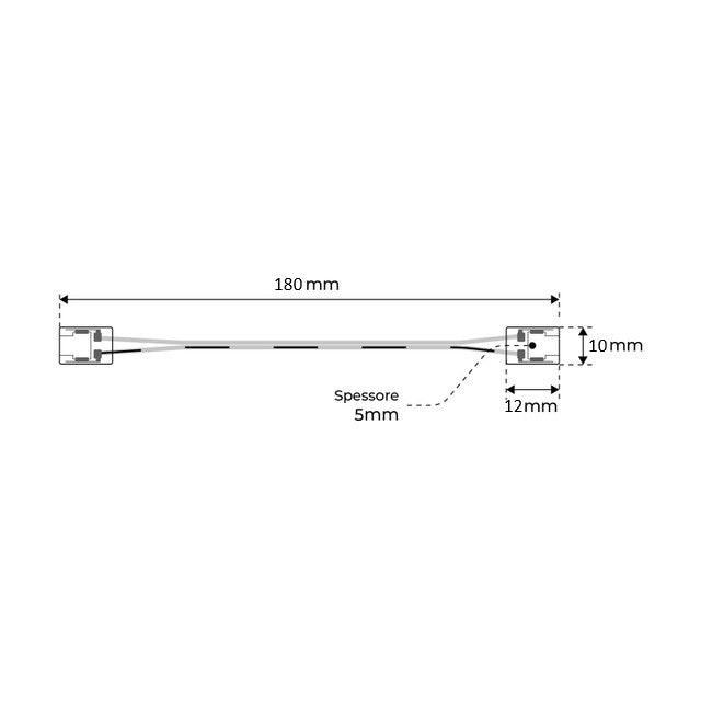 Connettore Angolare con Cavo per strisce LED COB Monocolore 8mm - CF 2PZ