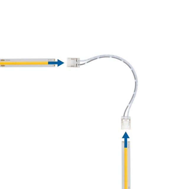 Connettore Angolare con Cavo per strisce LED COB Monocolore 8mm - CF 2PZ