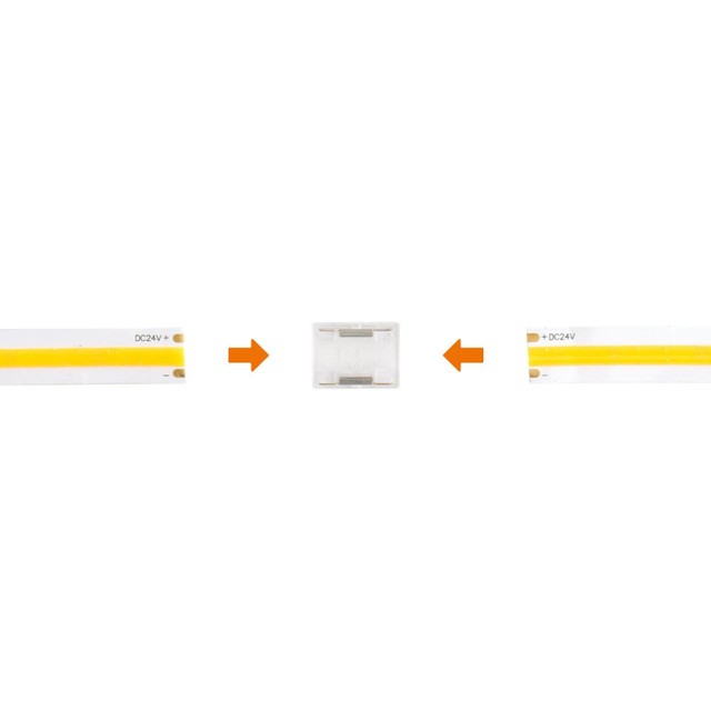 Connettore Lineare per Due Strisce LED COB Monocolore da 8mm - CF 2PZ