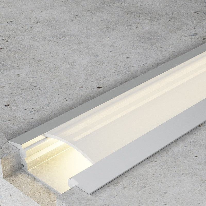Profilo in Alluminio 2 Metri da Incasso per Striscia Led Silver