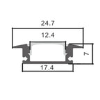 Profilo in Alluminio 2 Metri da Incasso per Striscia Led Bianco