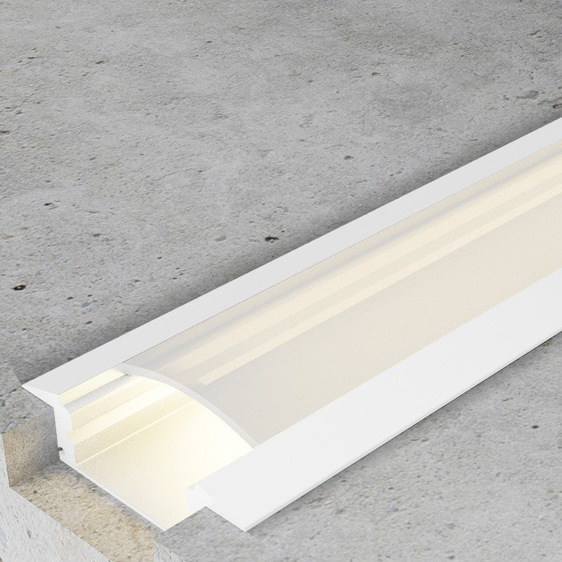 Profilo in Alluminio 2 Metri da Incasso per Striscia Led Bianco