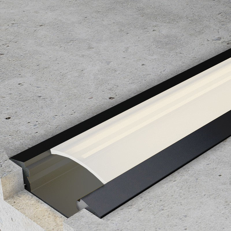 Profilo in Alluminio 2 Metri da Incasso per Striscia Led Nero