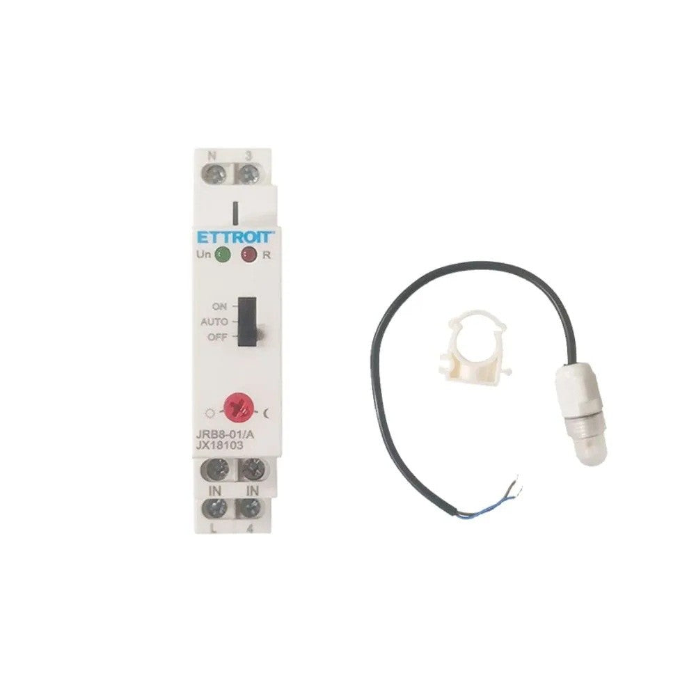 Ettroit Interruttore Crepuscolare DIN con Sensore Fotoelettrico 16A 220V