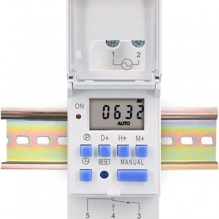 Ettroit Timer Digitale Programmabile Guida DIN 220V 16A con Display Fino a 8 Programmi