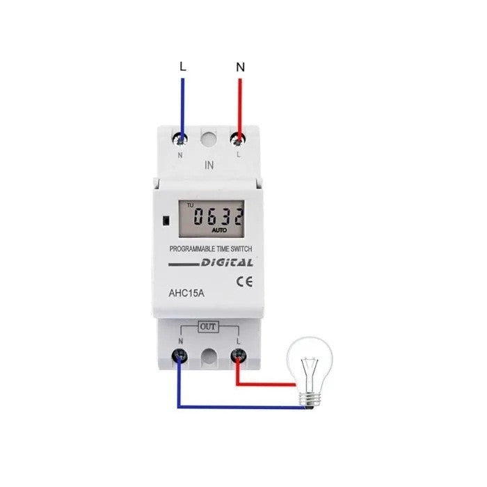 Ettroit Timer Digitale Programmabile Guida DIN 220V 16A con Display Fino a 8 Programmi