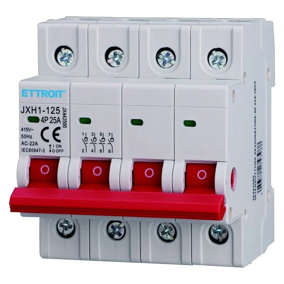Ettroit Interruttore Sezionatore DIN 4P 25A 415V JX442500
