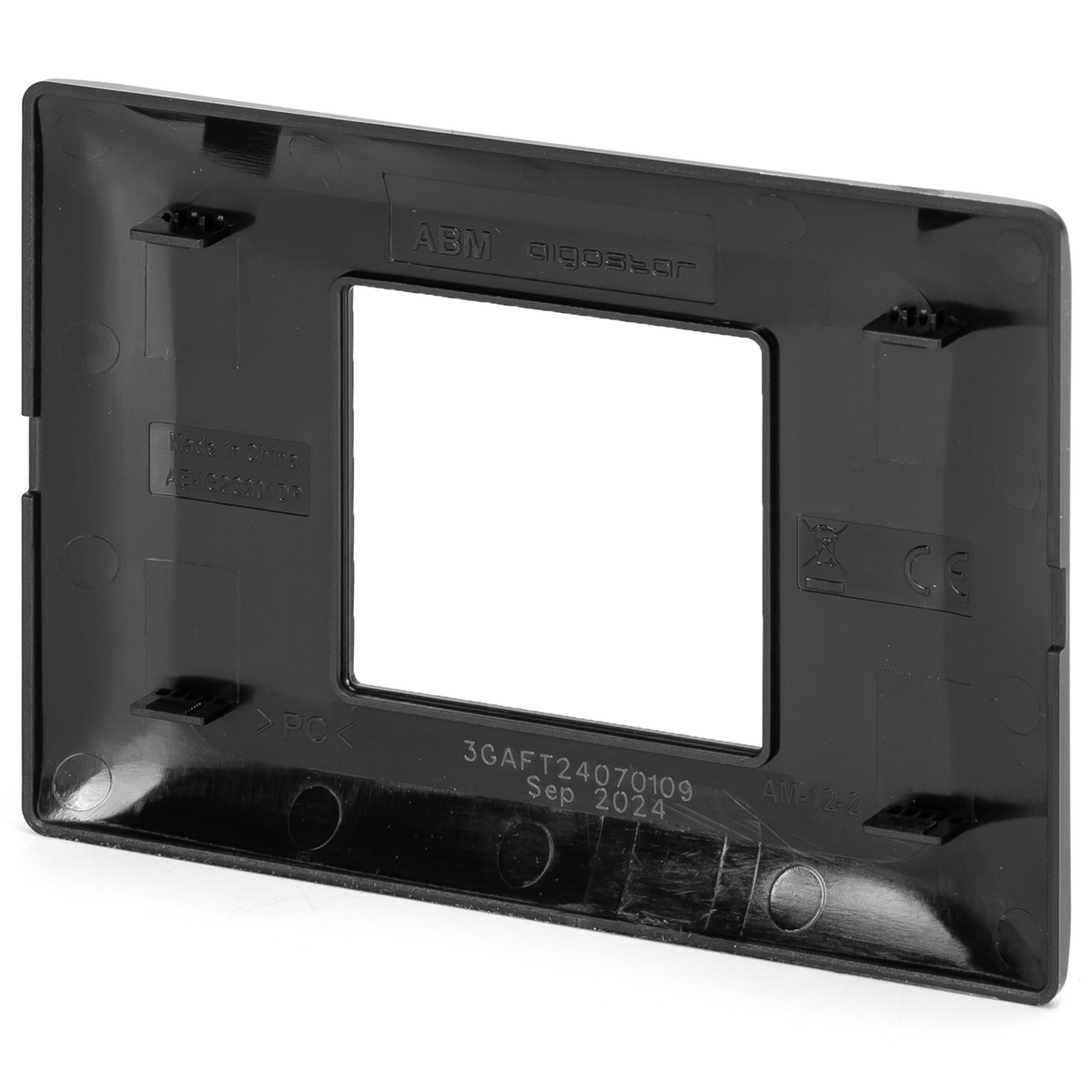 Placca 2 Moduli Nera Lucida In Plastica Compatibile Bticino Matix