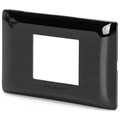 Placca 2 Moduli Nera Lucida In Plastica Compatibile Bticino Matix