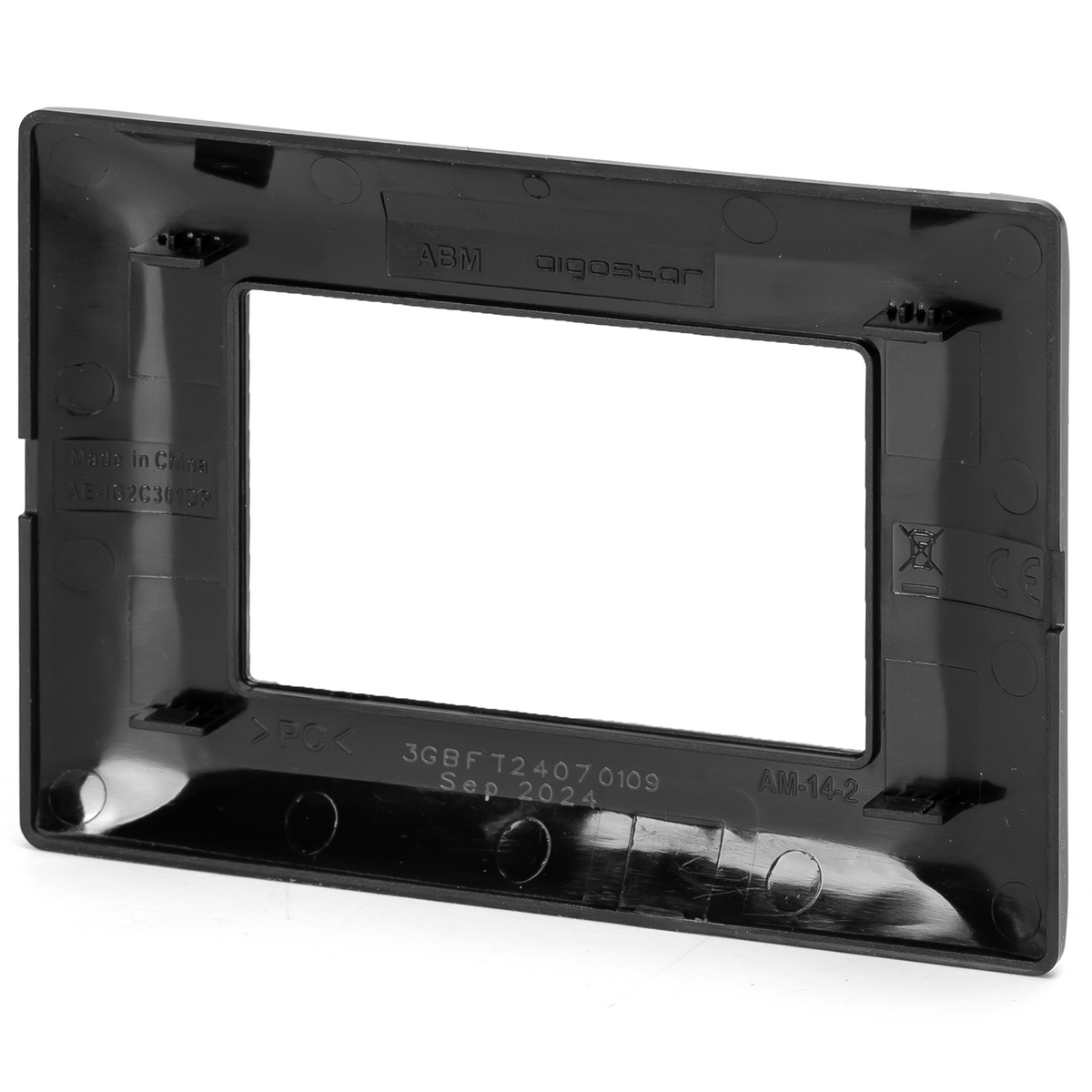 Placca 3 Moduli Nera Lucida In Plastica Compatibile Bticino Matix