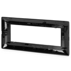 Placca 6 Moduli Nera Lucida In Plastica Compatibile Bticino Matix