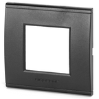 Placca 2 Moduli Nera Opaca In Plastica Compatibile Bticino Living Light