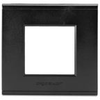 Placca 2 Moduli Nera Opaca In Plastica Compatibile Bticino Living Light