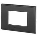 Placca 3 Moduli Nera Opaca In Plastica Compatibile Bticino Living Light