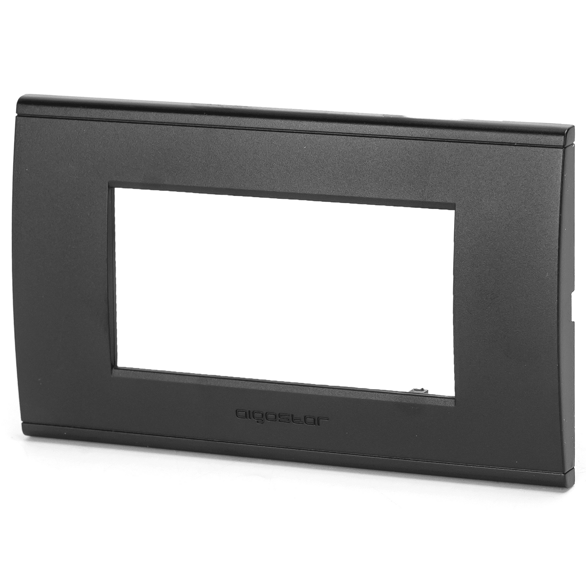 Placca 4 Moduli Nera Opaca In Plastica Compatibile Bticino Living Light