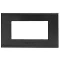 Placca 4 Moduli Nera Opaca In Plastica Compatibile Bticino Living Light