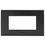 Placca 4 Moduli Nera Opaca In Plastica Compatibile Bticino Living Light