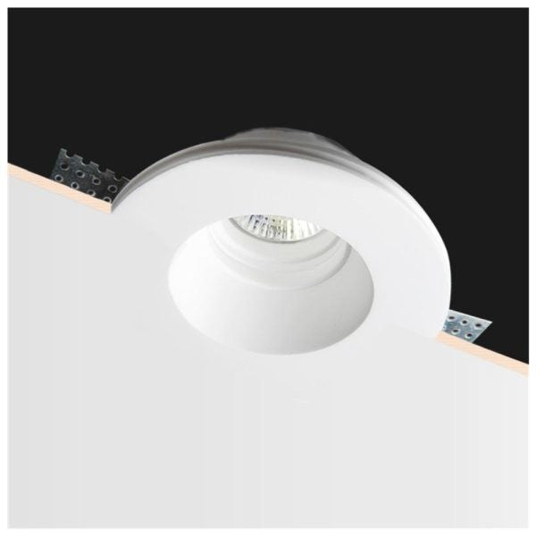 Portafaretto in Gesso Ceramico Conico Alto da Incasso per GU10/MR16