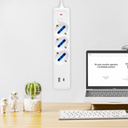 Ciabatta Multipresa 3 Posti Schuko e Bipasso + USB e Tipo C Cavo Da 1,5 mt