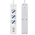Ciabatta Multipresa 3 Posti Schuko e Bipasso + 3 USB Cavo Da 1,5 mt