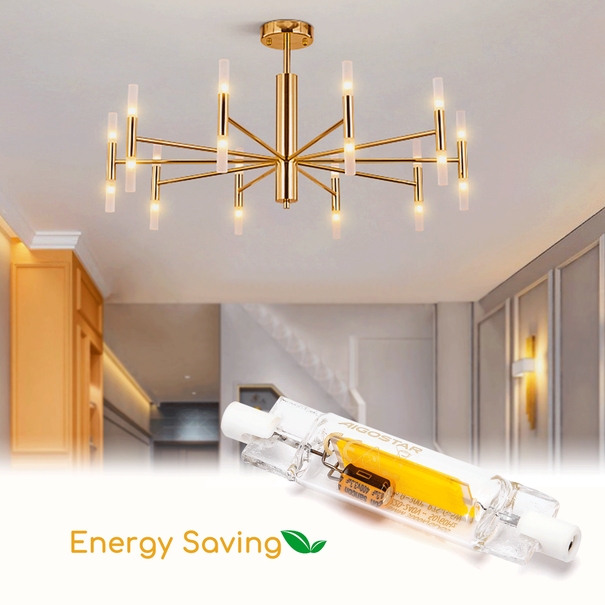 Lampadina Led R7S Lineare 78mm 4,5W COB Bianco caldo 3000K